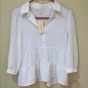 Monteau Off White Blouse size S new without tags